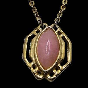 Gold and Pink Gemstone Necklace
